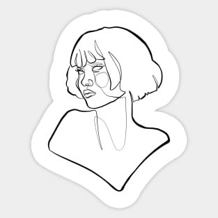 Woman japan line art Sticker